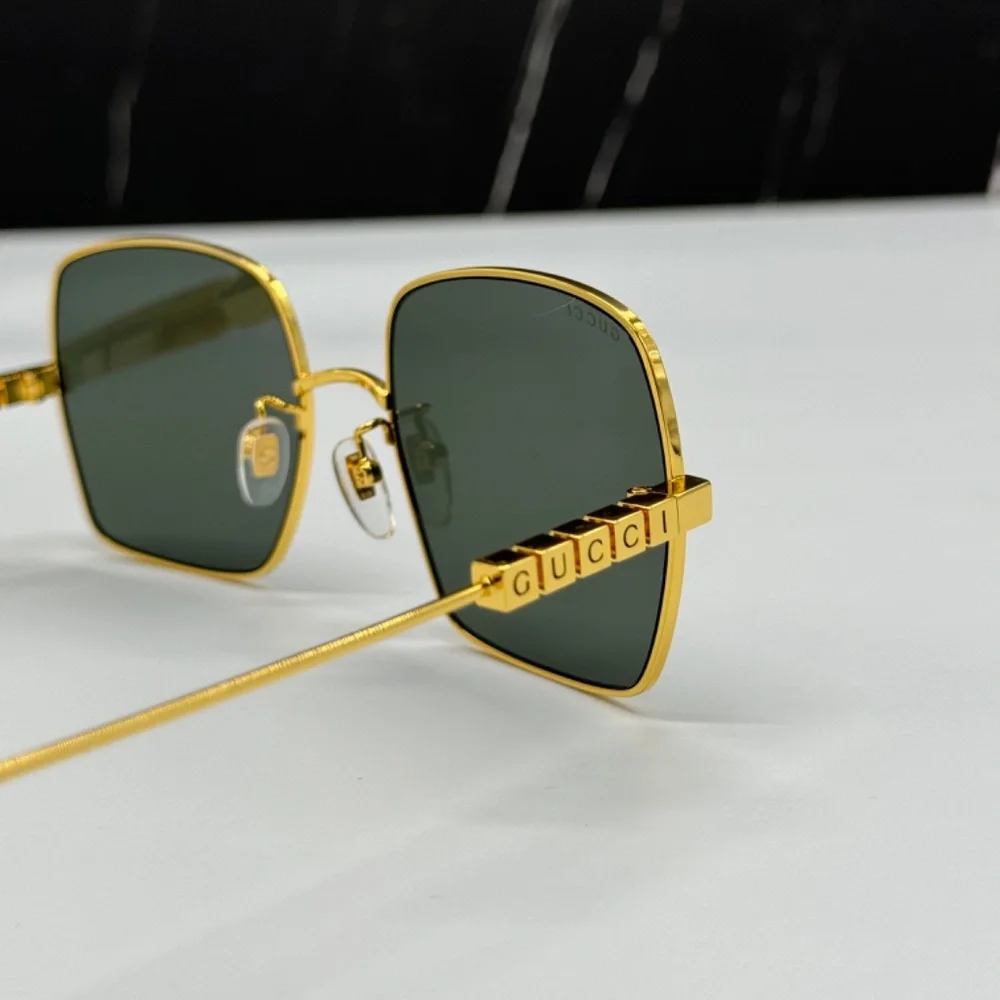 NEW GUCCI SQUARE SUNGLASSES GOLD GRAY GG1434S 001